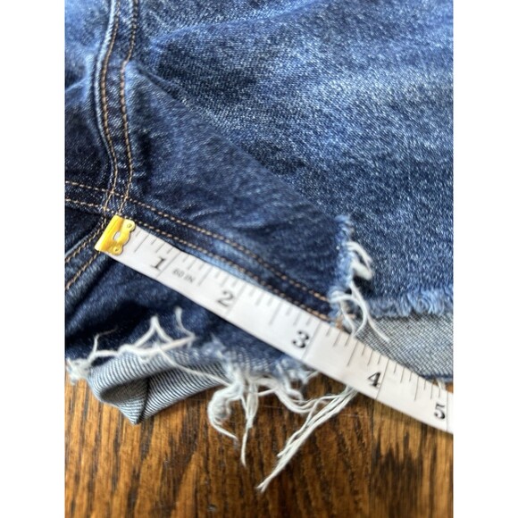 American Eagle Strigid Distressed Blue Denim Jean Shorts Cutoff Cotton‎ Size 0 - Picture 5 of 9